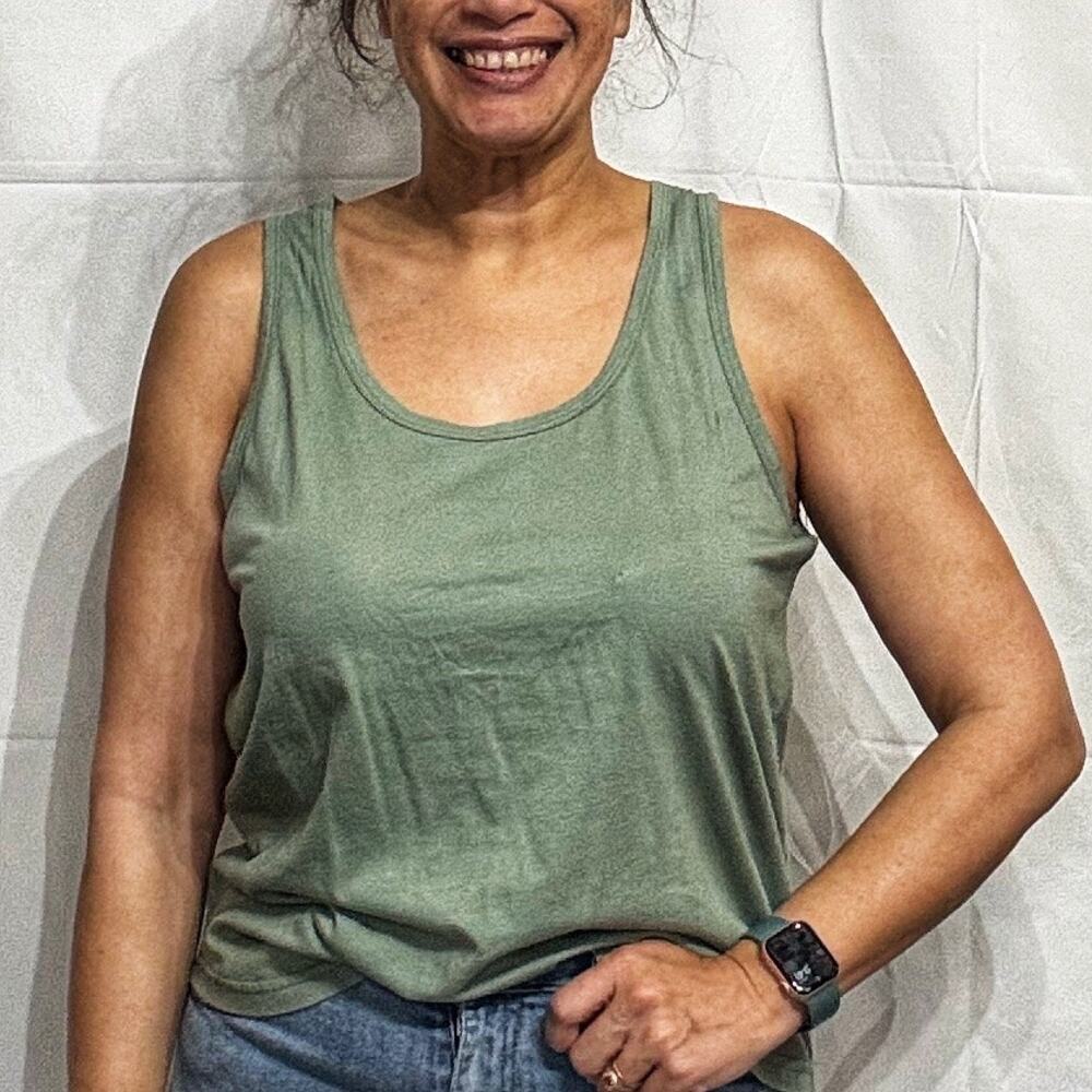 Johnny Was Calme Green Scoop Neck Tank Sz M NWT